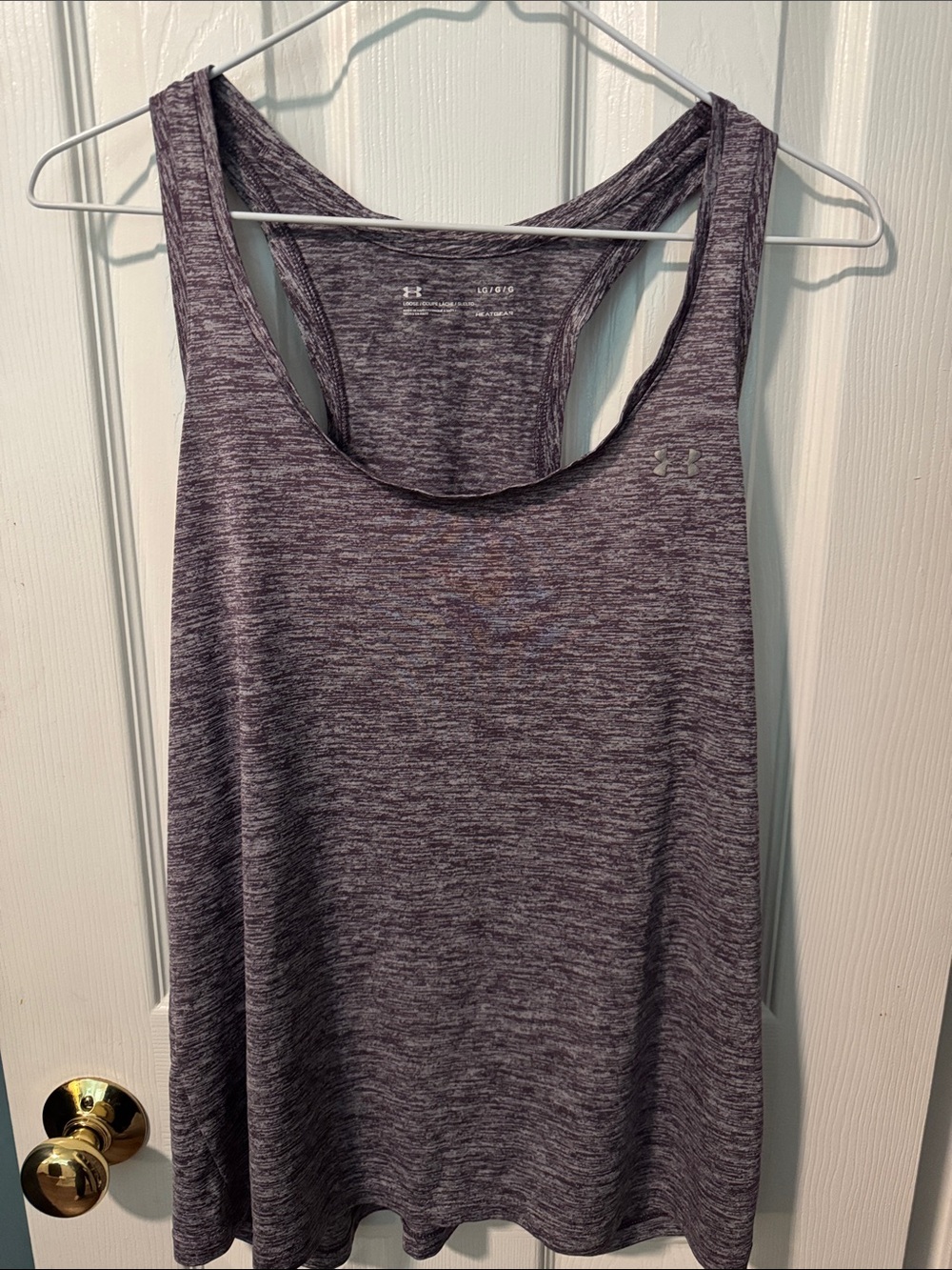 Under Armour Heathered Purple Tank - Racerback Training Top